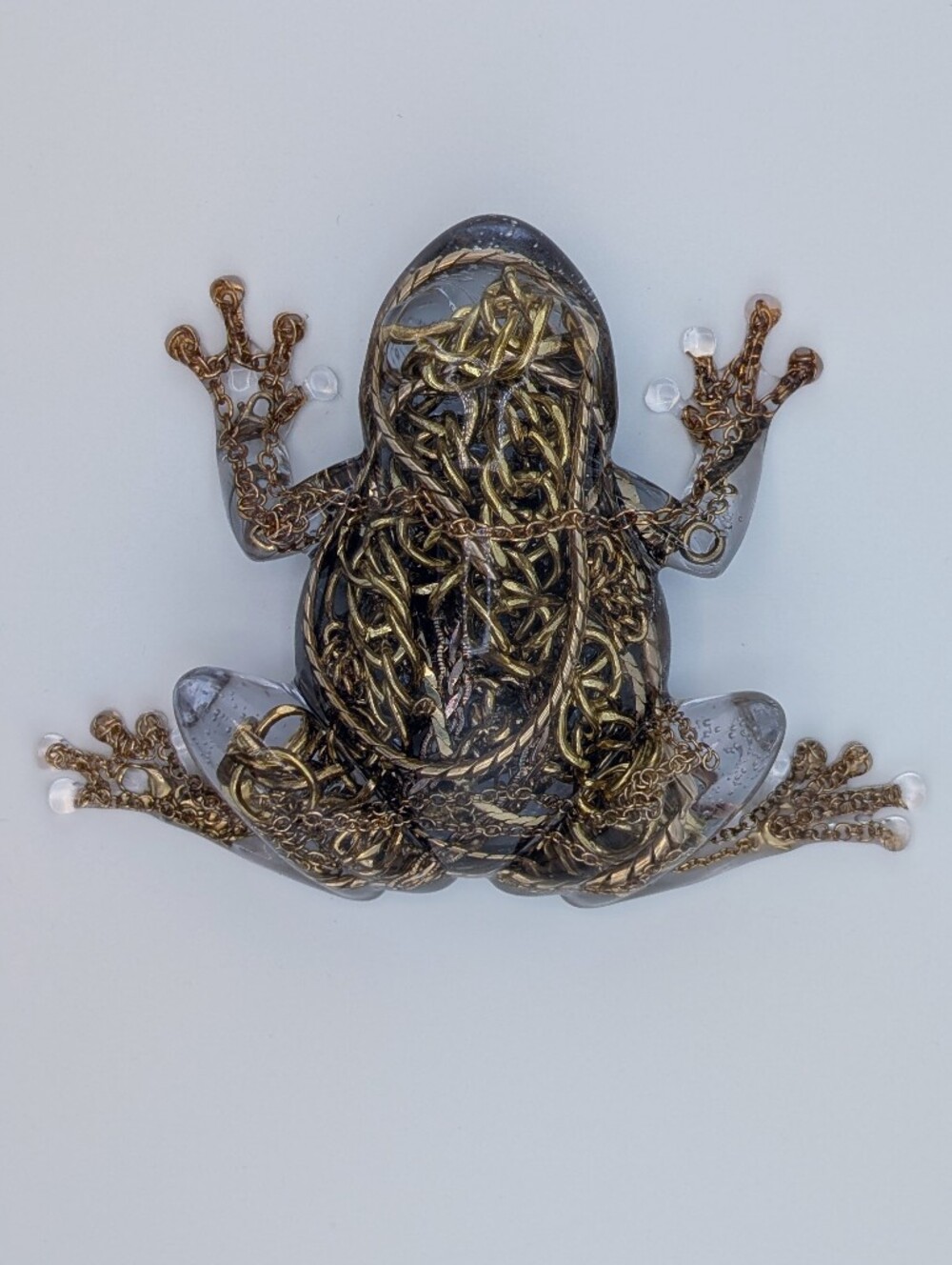 NWT Handmade Chain Jewelry Frog Vintage Upcycled Decor Gift - Picture 3 of 8
